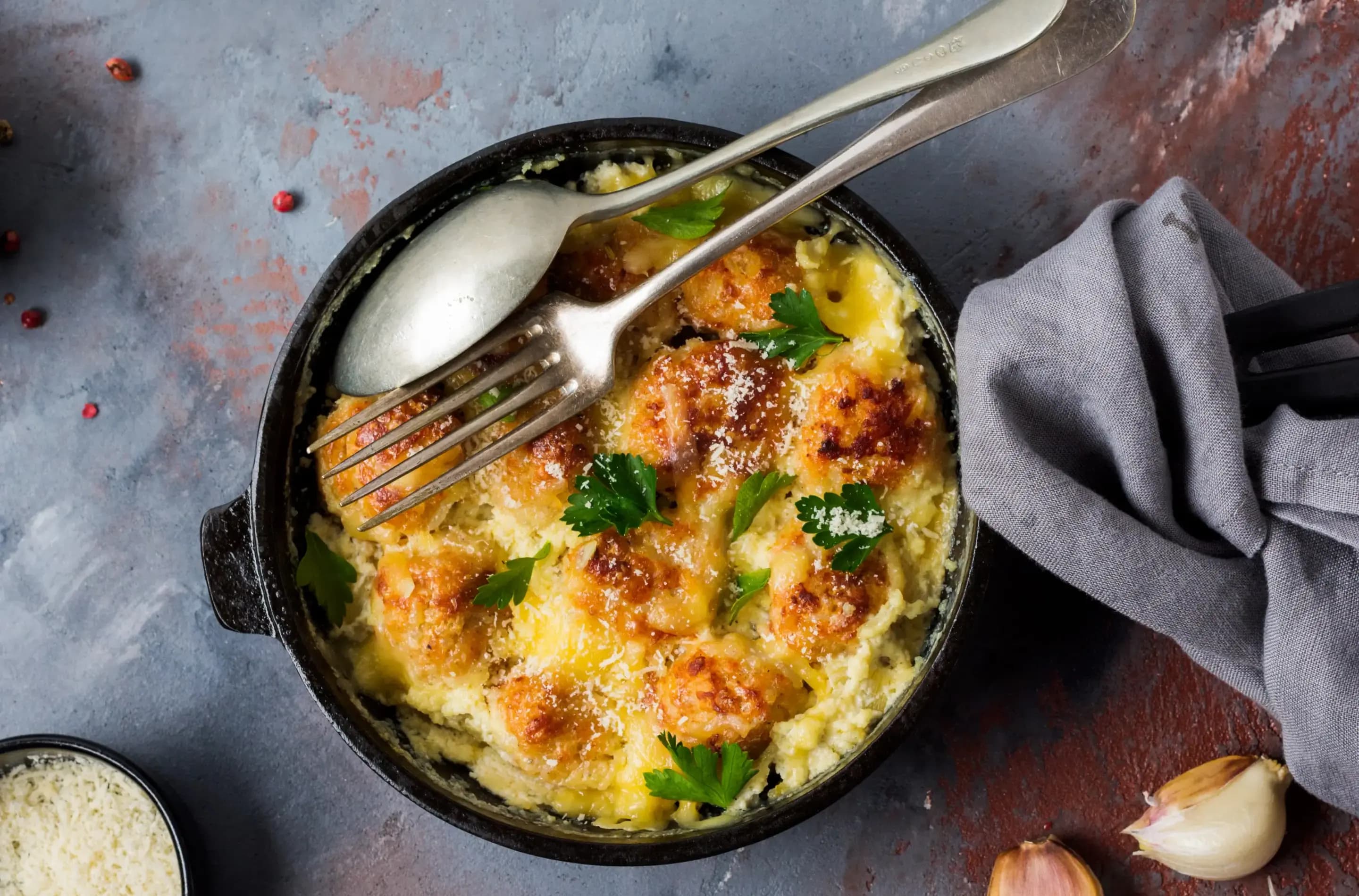Kartoffelgratin mit Pilzen & Trüffelsalz