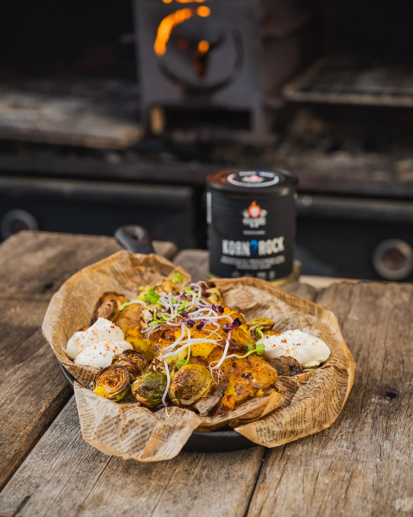 Smashed Potatoes & Rosenkohl